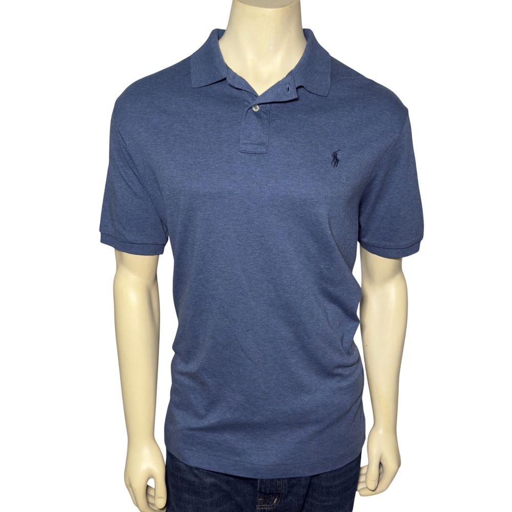 Polo Ralph Lauren‎ Polo Shirt Mens XL Blue Good Pima Soft Touch Short Sleeve